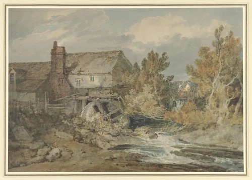 Watermill near a Flowing Brook by Joseph Turner, drawing, 1795-1797