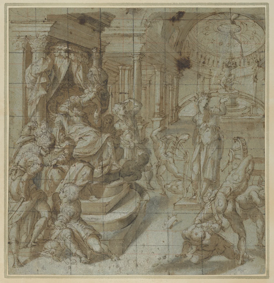 The Martyrdom of St. Catherine of Alexandria by Carlo Portelli, drawing, 1560-1570