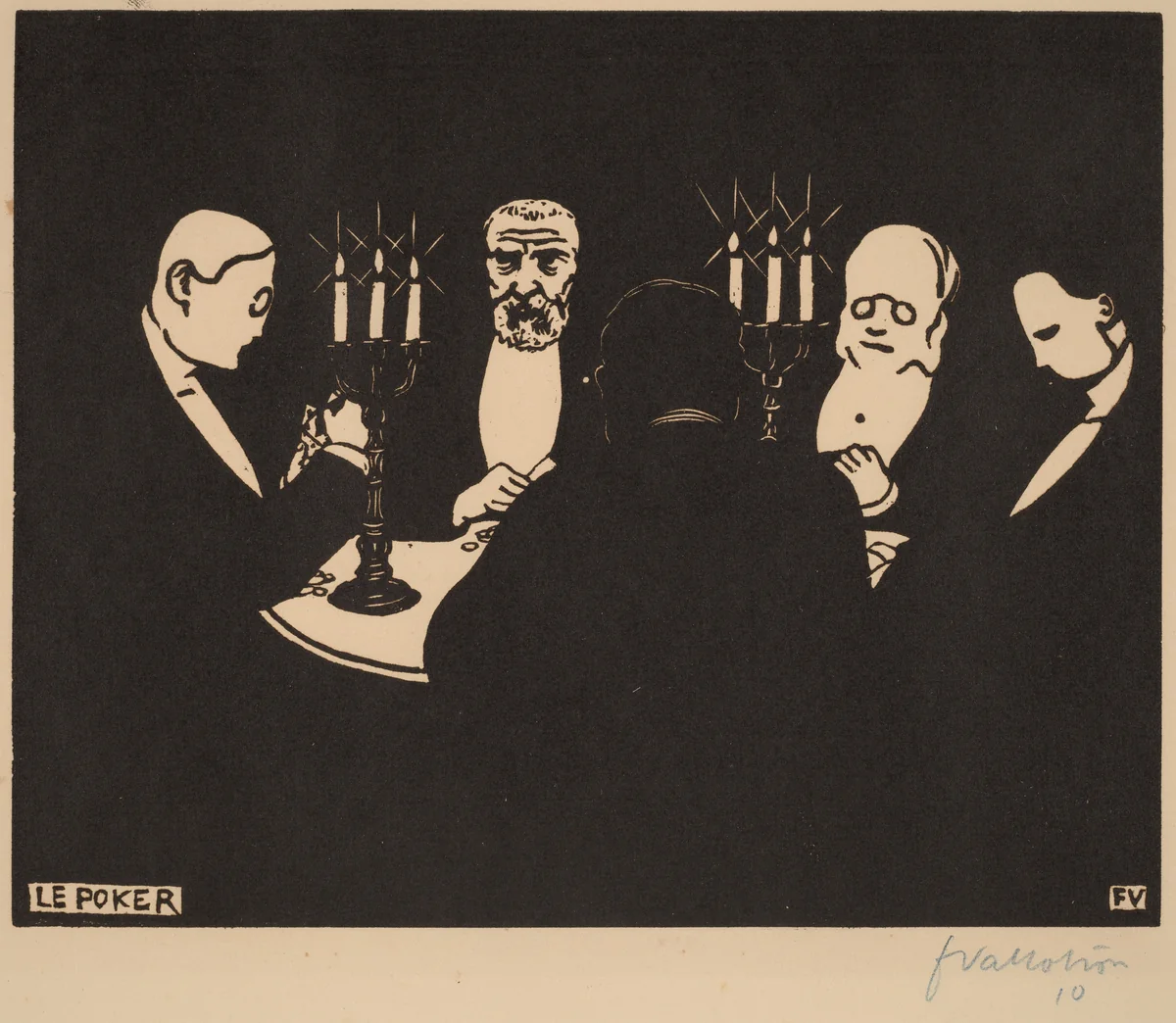 Le Poker (Poker) by Félix Vallotton, print, 1896