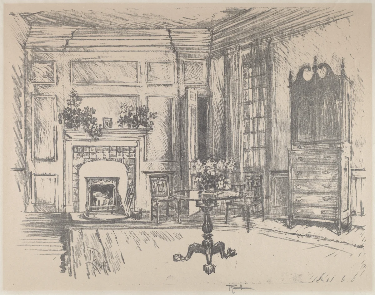 The Upper-room, Stenton by Joseph Pennell, print, 1912