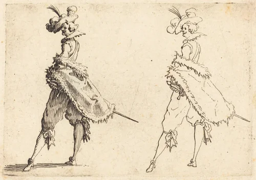 Gentleman Viewed from the Side by Jacques Callot, print, 1617