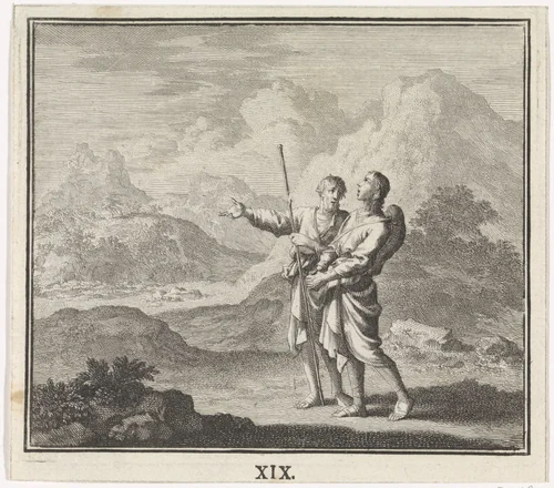 Embleem: woestijn by Jan Luyken, print, 1695-1705