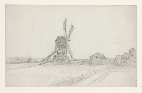 Molen op de Butte by Georges Michel, drawing, 1773-1843
