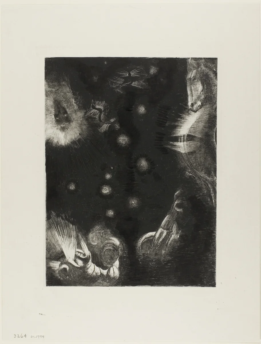 Different Peoples Inhabit the Countries of the Ocean, plate 23 of 24 by Odilon Redon, print, 1896