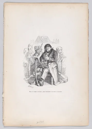 The more beautiful the drama, the more sad the orchestra is to hear, from "Scenes from the Private and Public Life of Animals" by J. J. Grandville, print, 1832-1852