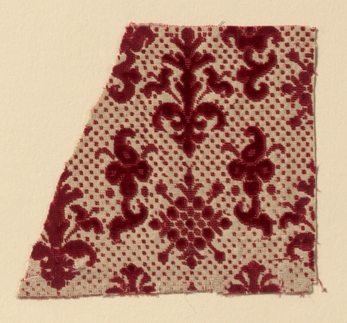 Fragment by Italy, textile, 1601-1700