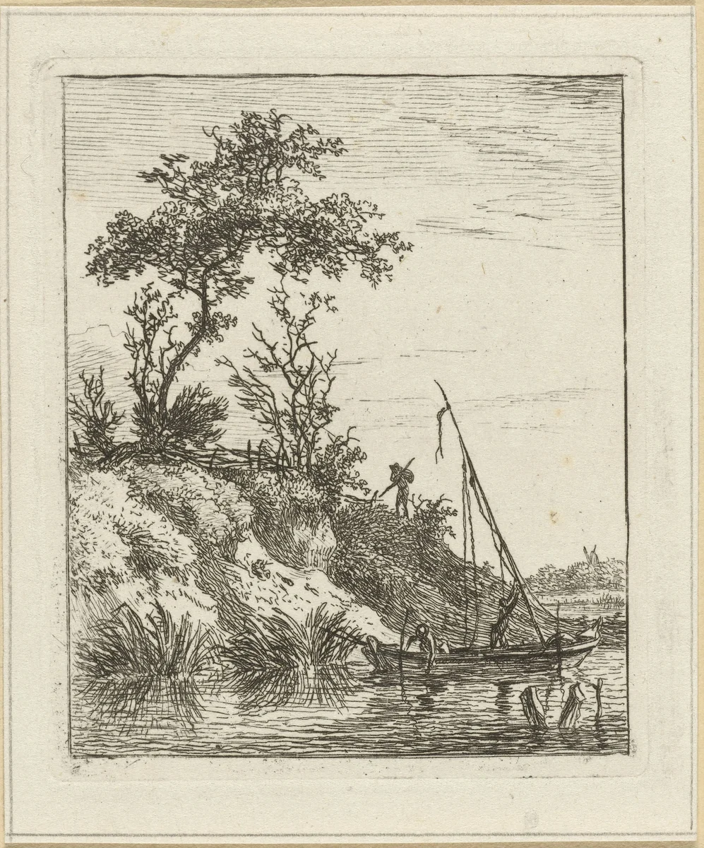 Omhoog zetten van de mast by Hermanus Fock, print, 1781-1822