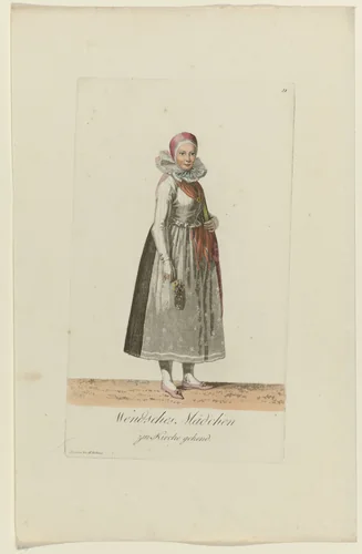 Wendisch meisje in kostuum by Samuel Gränicher, print, 1803-1808