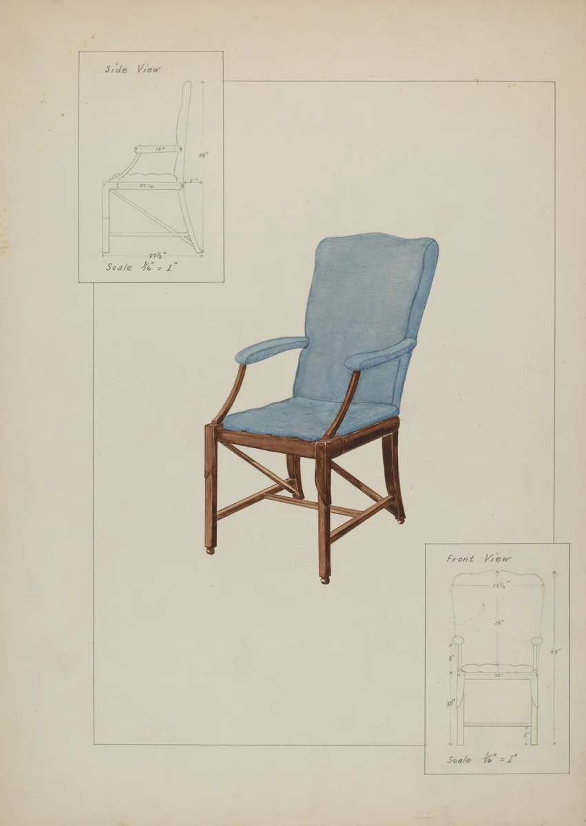 Chair by George Fairbanks, index of american design, 1937