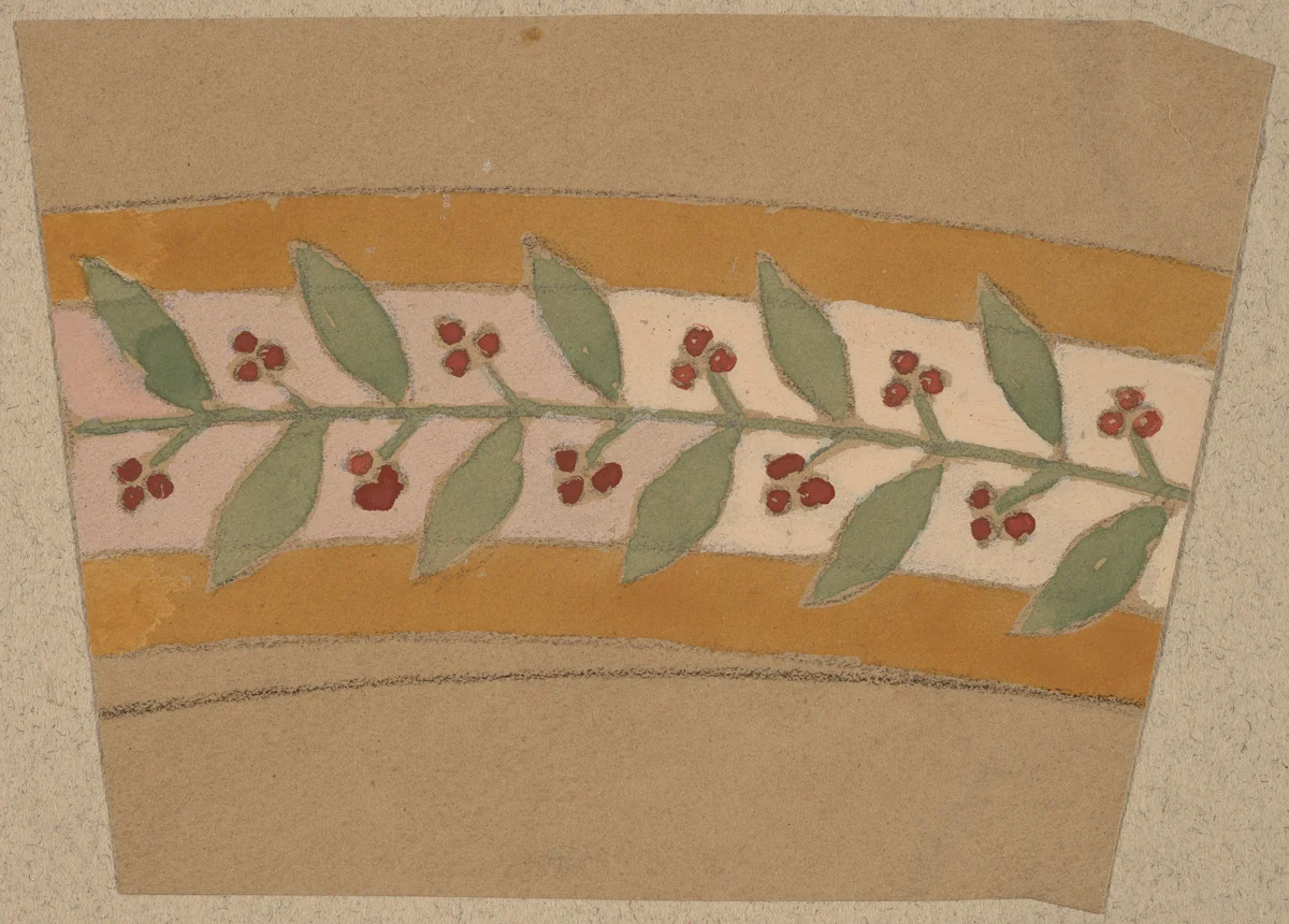 Study for a Border Design by Charles Sprague Pearce, drawing, 1890-1897
