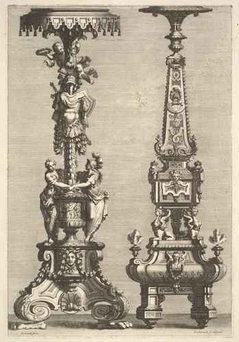 Two Torchères by Juan Dolivar, print, 1692