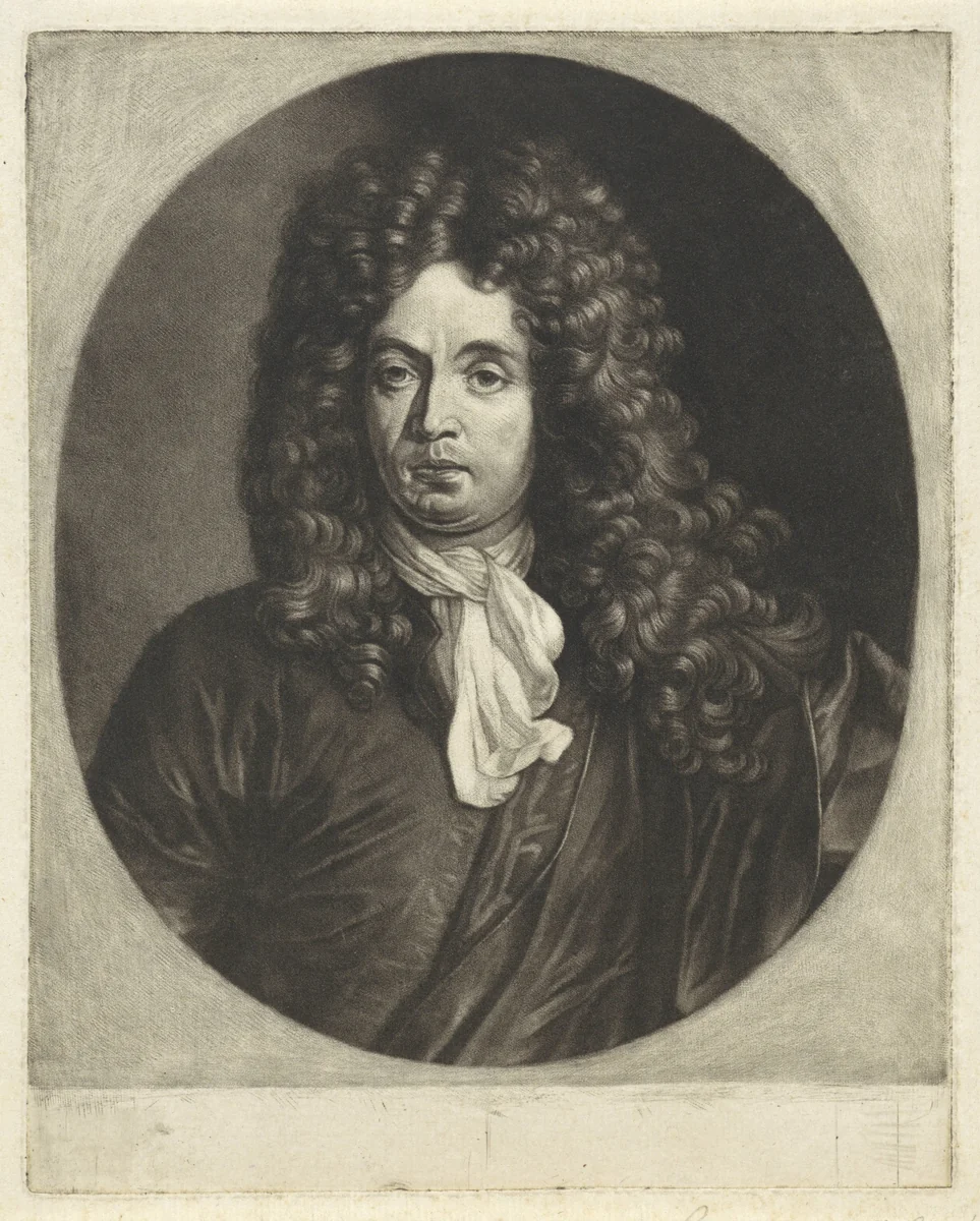 Portret van Jan Antonides van der Goes by Jacob Gole, print, 1670-1724