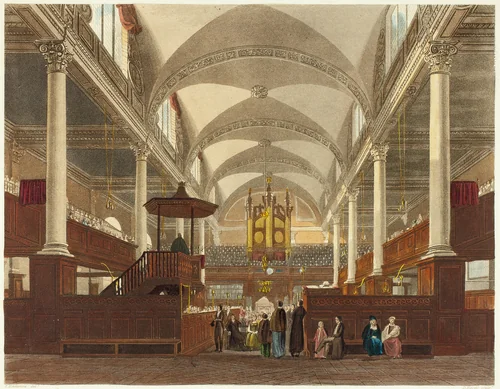 Interior of Christ Church by Daniel Havell, print, 1816