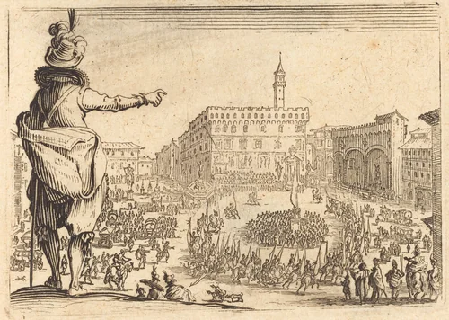 Piazza della Signoria, Florence by Jacques Callot, print, 1622
