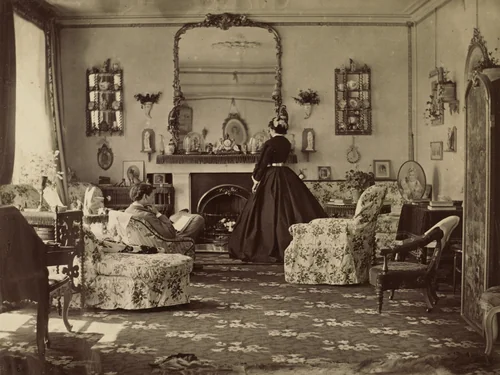 Interior of Room by Viscountess Jocelyn, photograph, 1857-1867