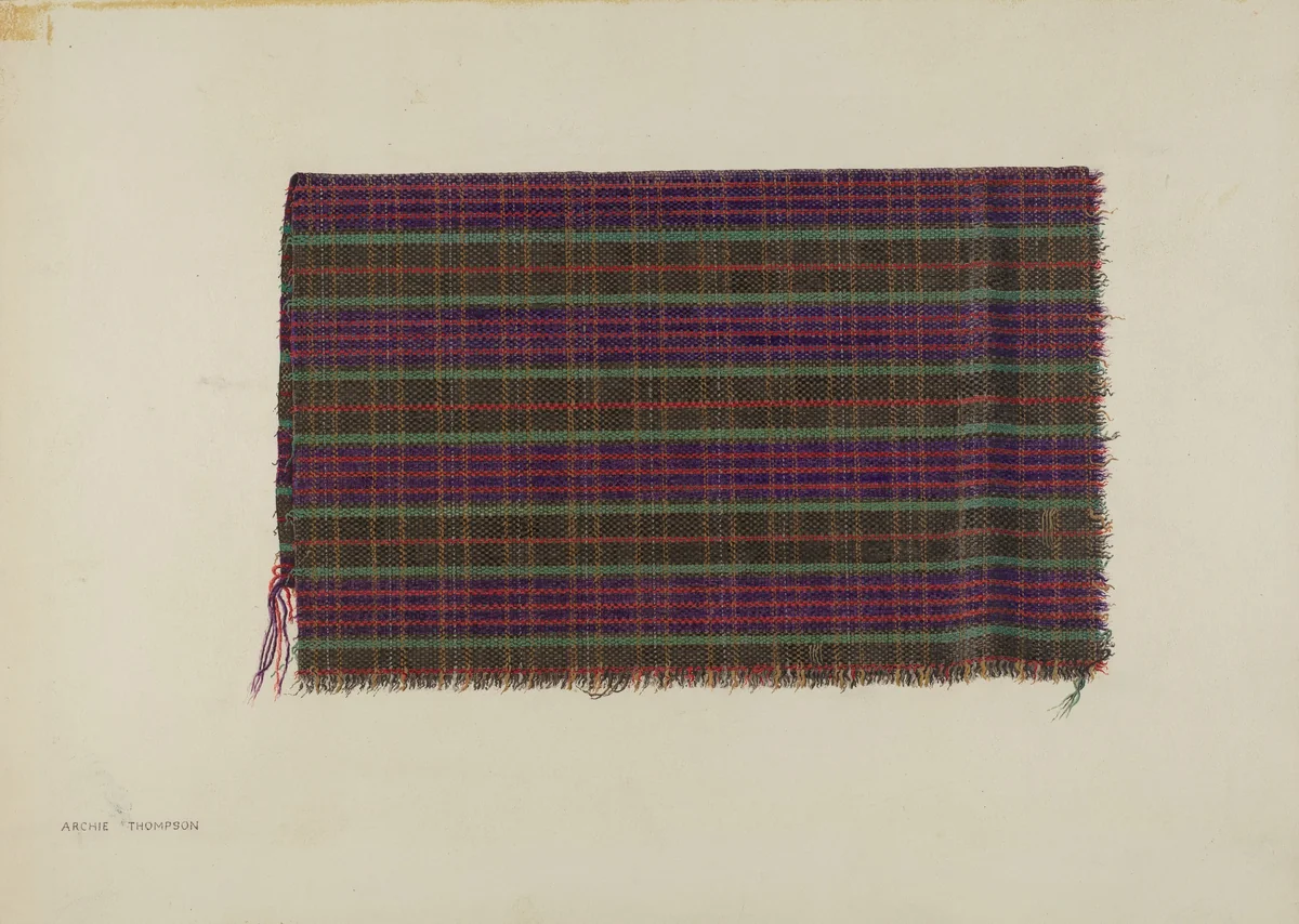 Woolen Textile by Archie Thompson, index of american design, 1940