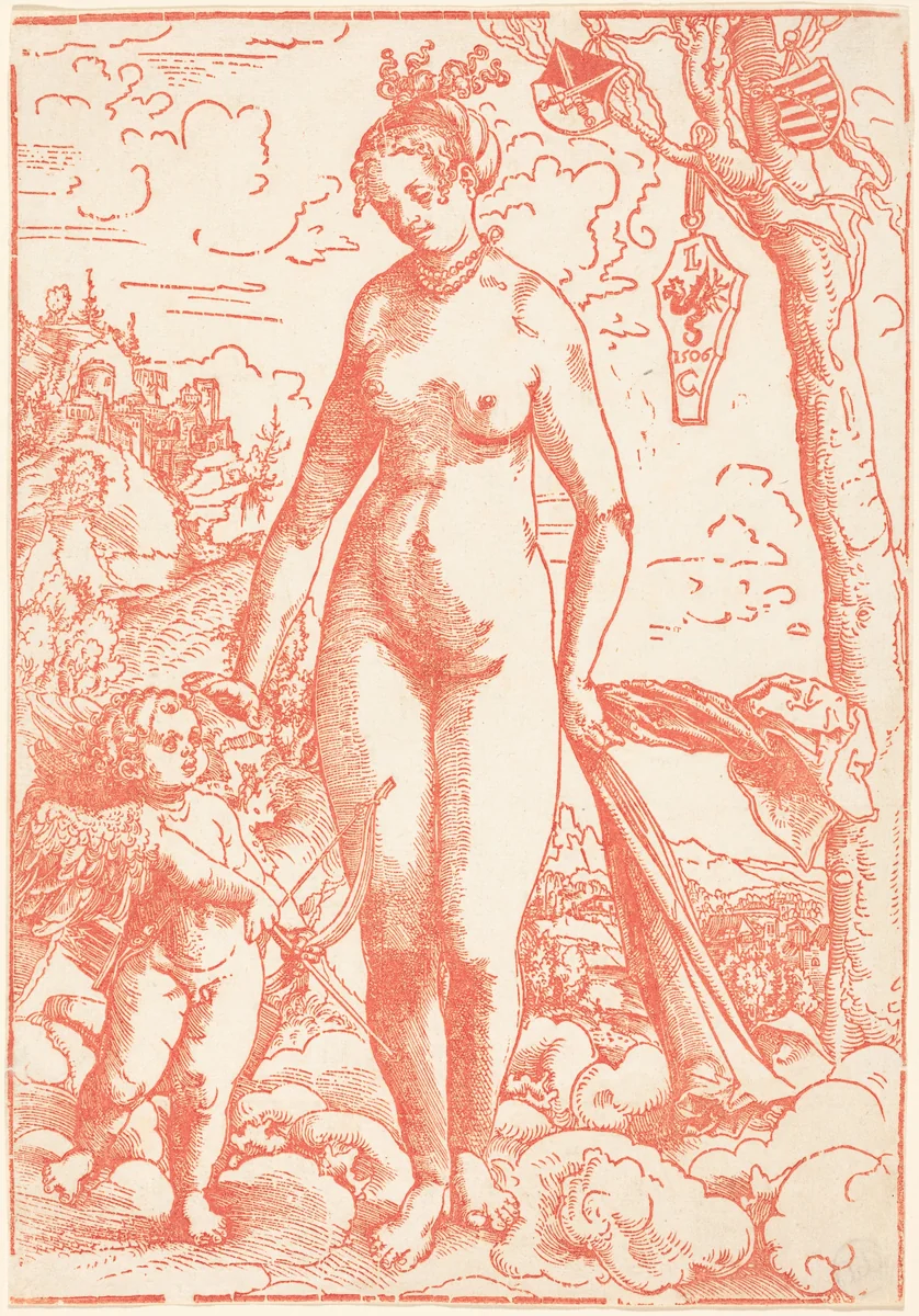 Venus and Cupid by Lucas Cranach, print, 1506-1509