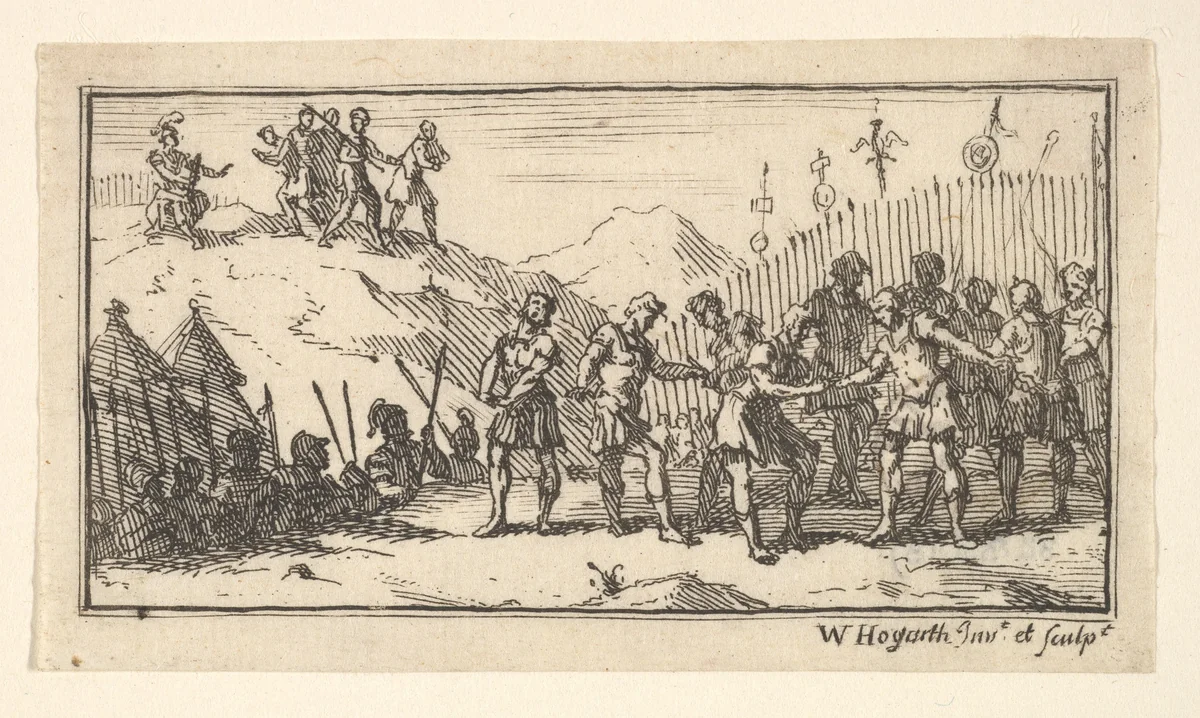 Decimation (John Beaver, Roman Military Punishments, 1725) by William Hogarth, print, 1725-1779