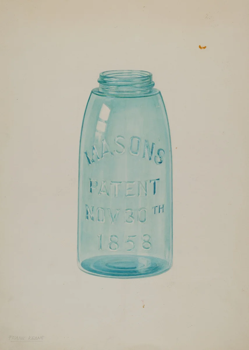 Mason Jar by Cora Parker; Frank M. Keane, index of american design, 1939