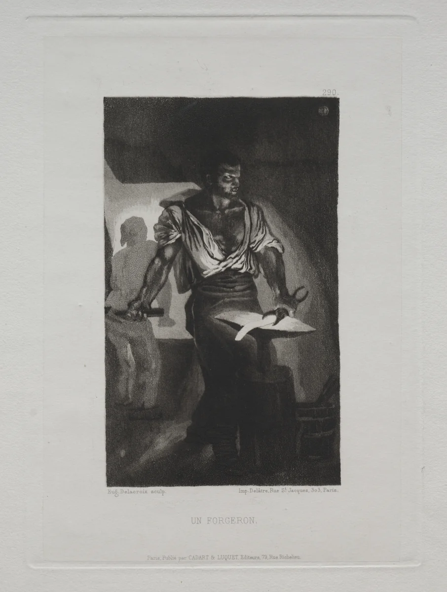 The Blacksmith by Eugène Delacroix, print, 1833
