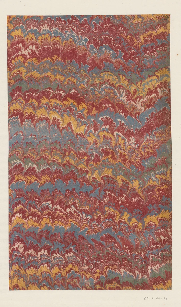 Golvende dubbelkammarmer in blauw, rood, geel en groen by anonymous, other, 1700-1850