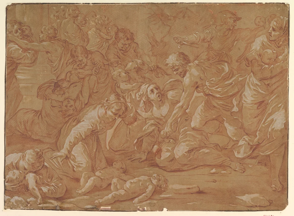 Massacre of the Innocents by anonymous, drawing, 1600-1700