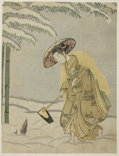 Gathering Bamboo Shoots by Suzuki Harunobu (鈴木春信), print, 1760-1770