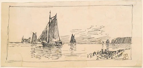 Ships by Alfred Thompson Bricher, drawing, 1870-1900