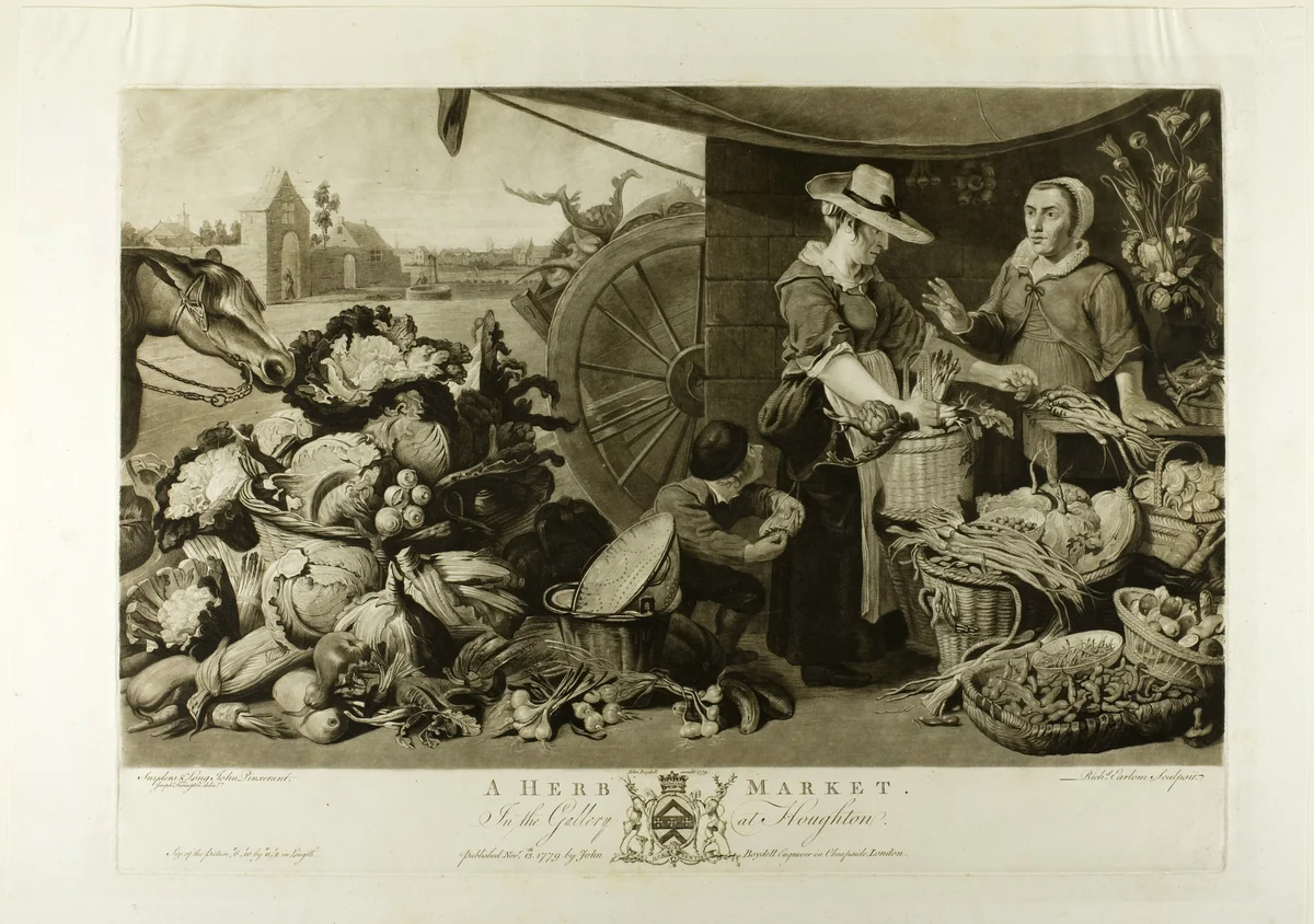 A Herb Market, from The Houghton Gallery by Richard Earlom, print, 1779
