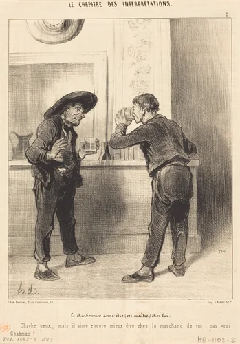 Le Charbonnier aime être (est maitre)... by Honoré Daumier, print, 1843