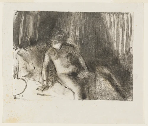 Waiting by Edgar Degas, print, 1874-1884