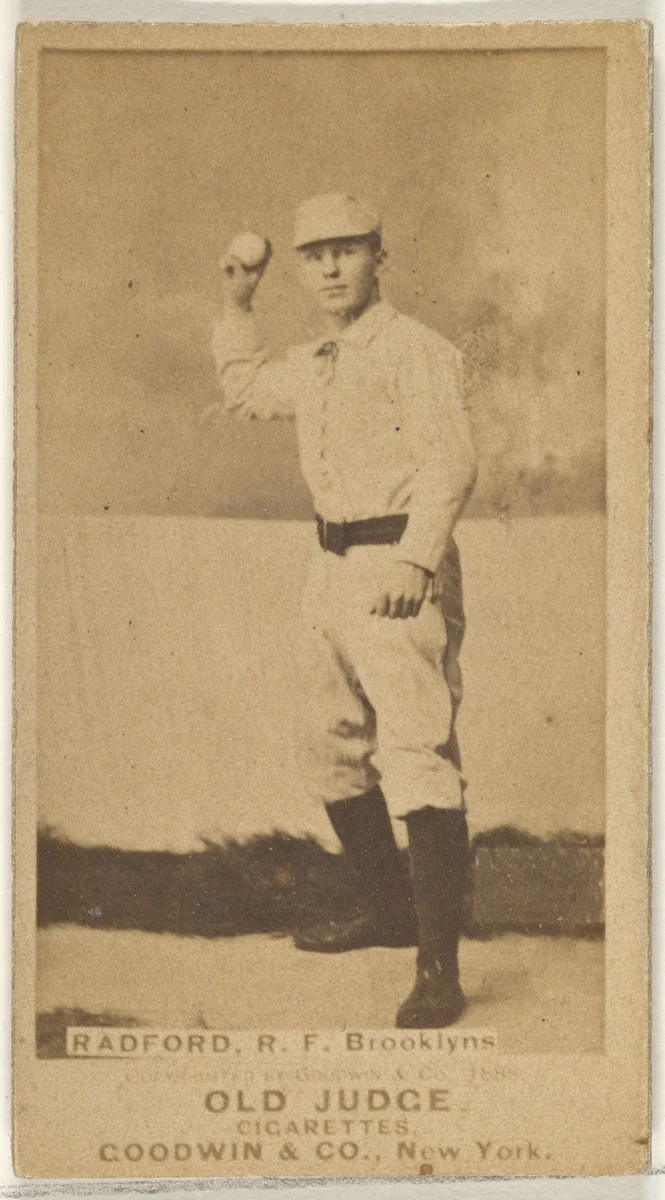 Radford, Right Field, Brooklyn Bridegrooms, from the Old Judge series (N172) for Old Judge Cigarettes by Goodwin & Company, photograph, 1888