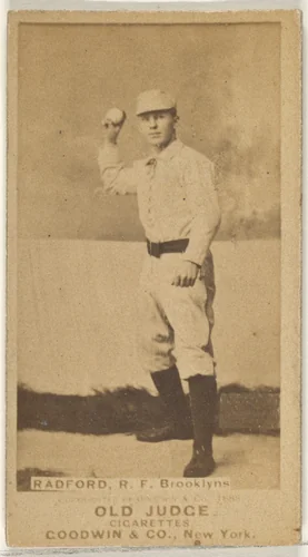 Radford, Right Field, Brooklyn Bridegrooms, from the Old Judge series (N172) for Old Judge Cigarettes by Goodwin & Company, photograph, 1888