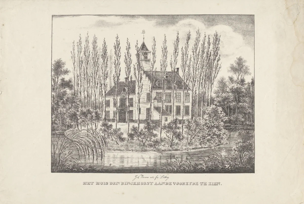 Het kasteel Binckhorst by Joannes Bemme, print, 1809-1841