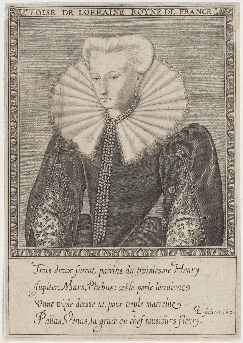 Louise de Lorraine, Queen of France by Unknown 19th Century, print, 1588