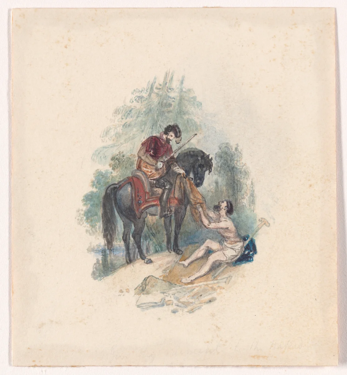 Illustration design for "The Economy of Human Life" by Frank Howard, drawing, 1834