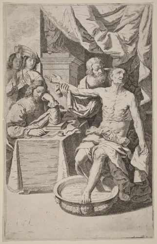 Death of Seneca by Lodovico Lana, print, 1597-1646