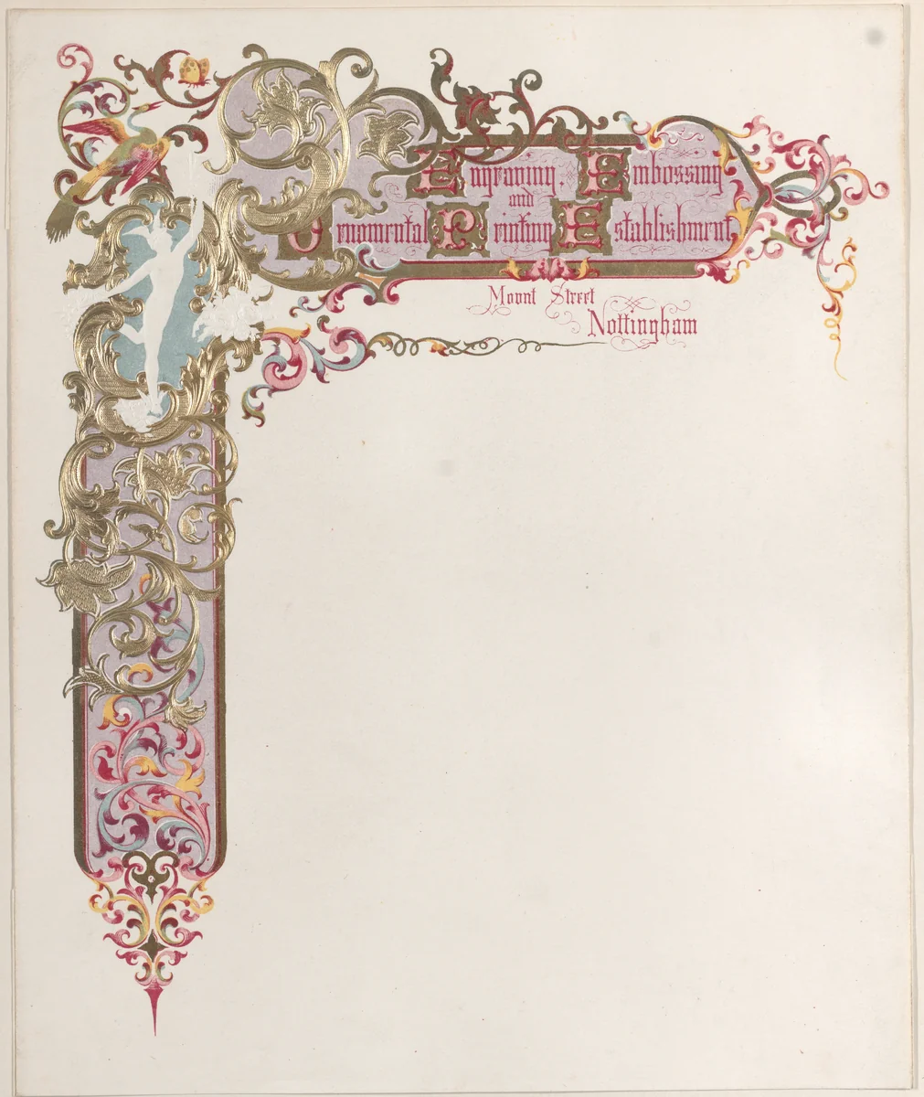 Stationary for Engraving, Embossing and Ornamental Printing Establishment by anonymous, other, 1800-1900