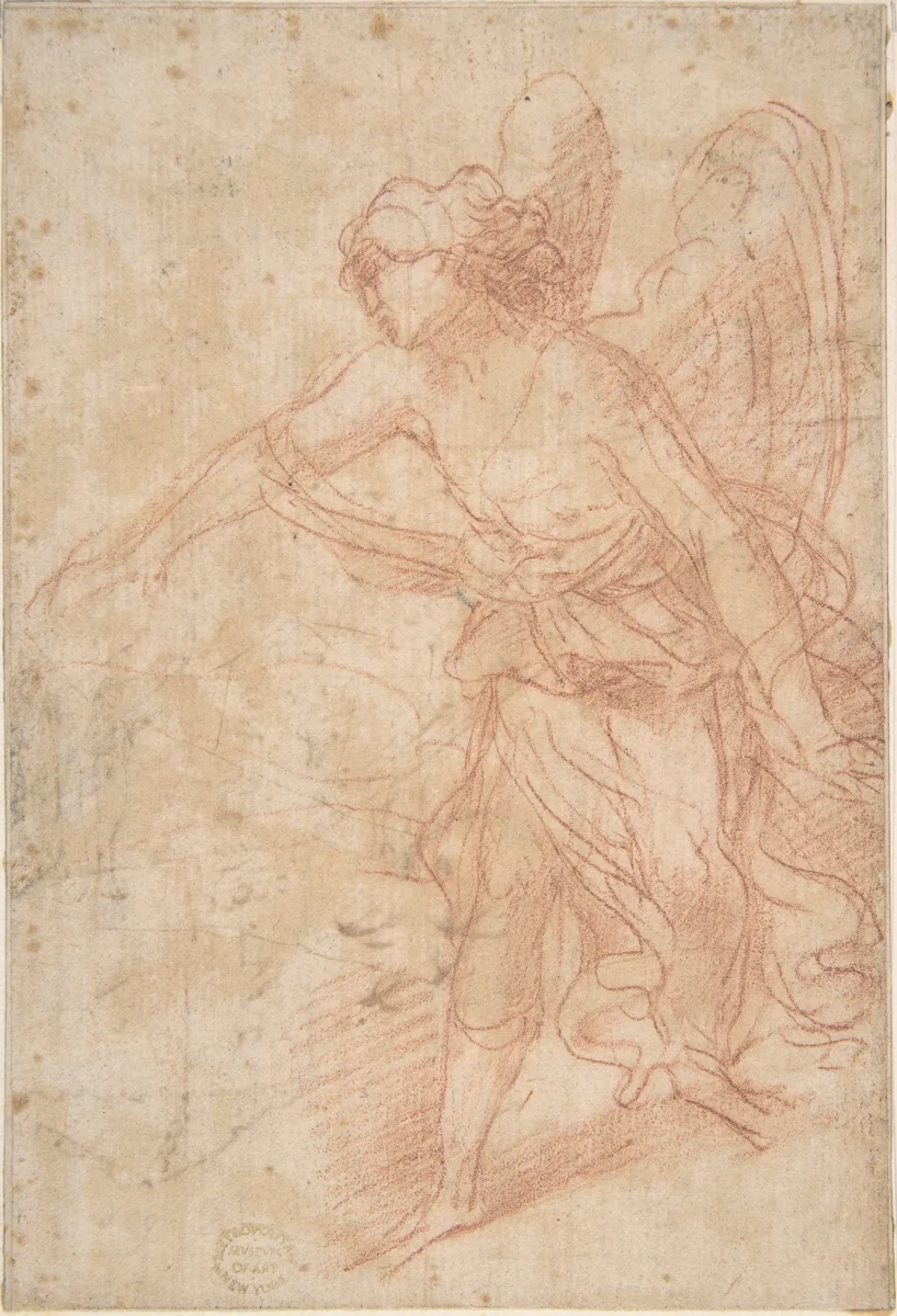 An Angel by anonymous, drawing, 1600-1700