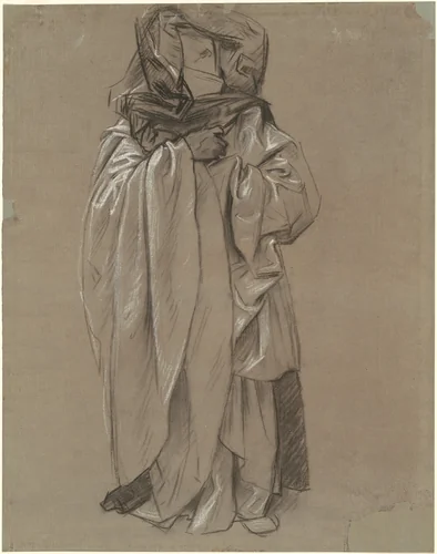 Study of Ezekiel for "Frieze of Prophets" by John Singer Sargent, drawing, 1890-1892