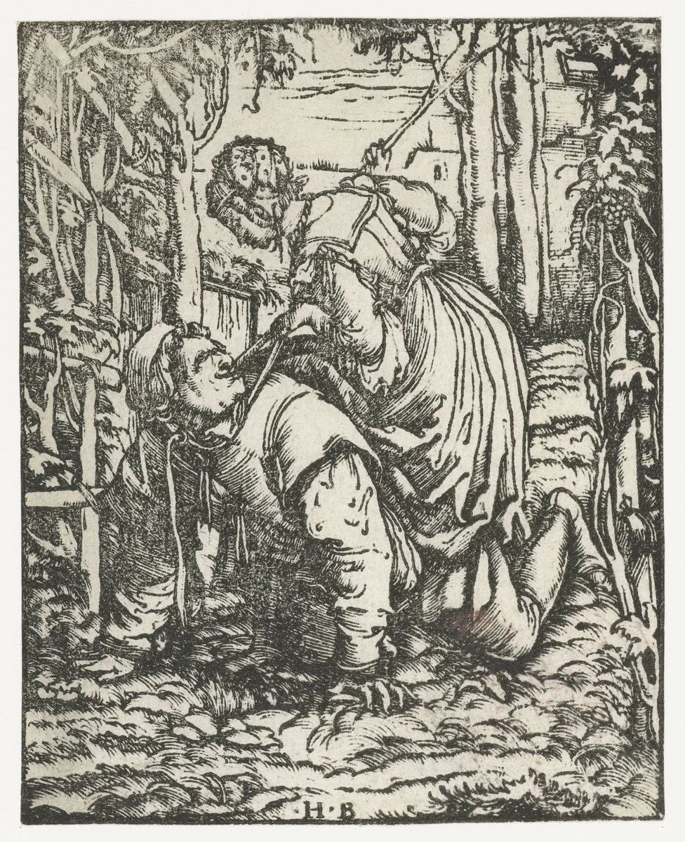 Aristoteles en Phyllis by Unknown, print, 1483-1531