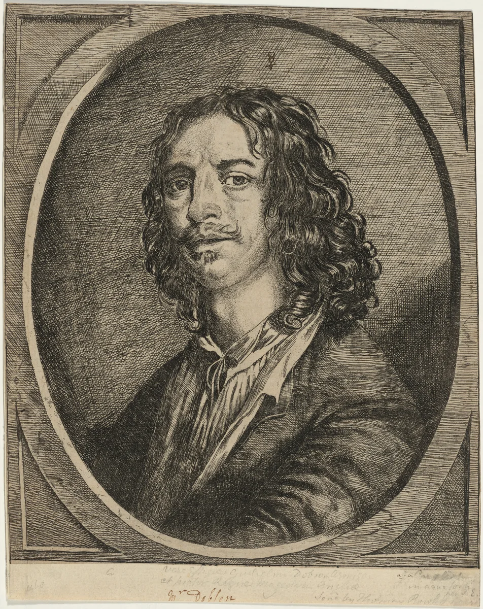 William Dobson, Portrait Painter by Josias English, print, 1630-1718