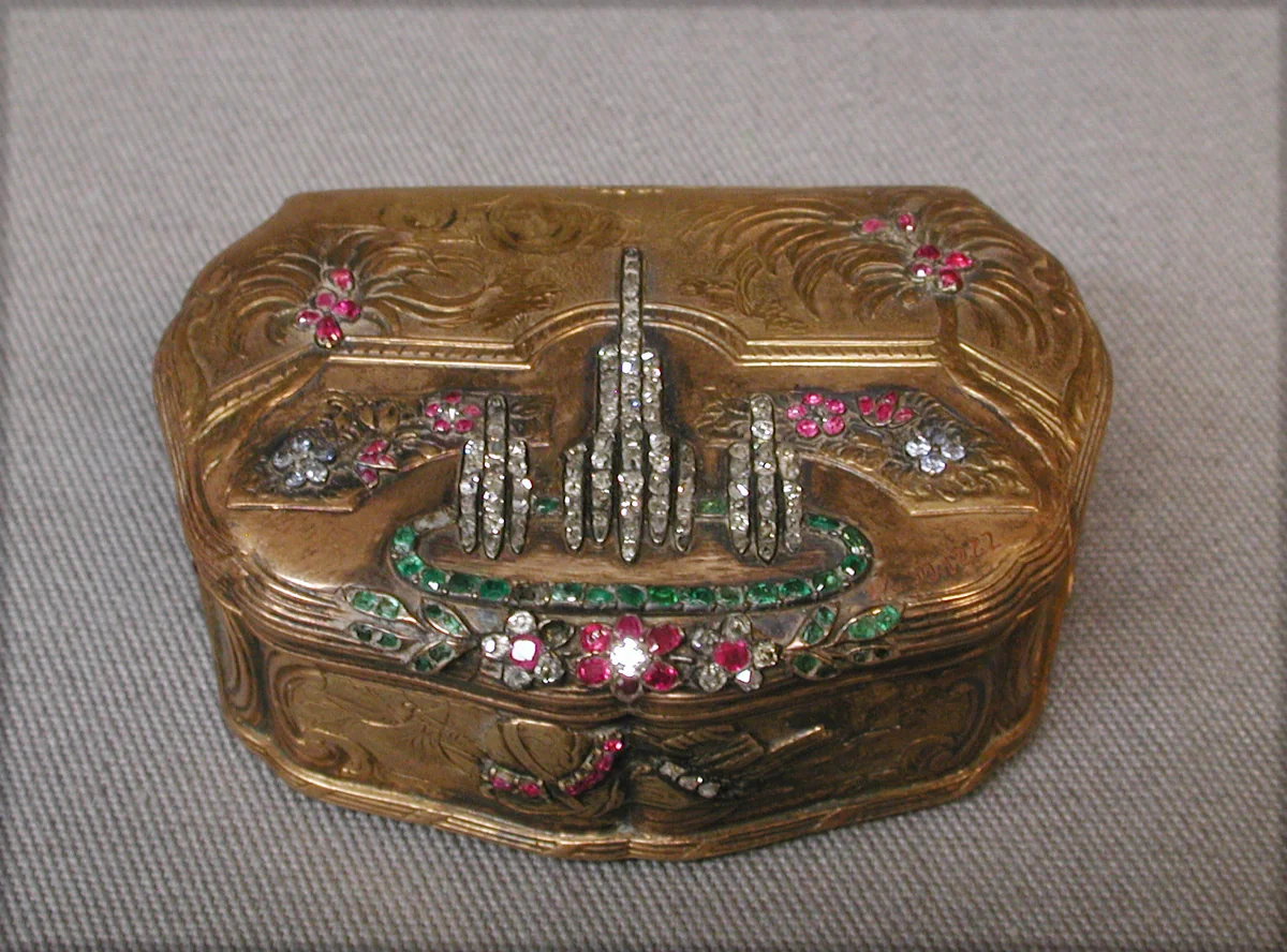 Box by F.S.C. (or G), metalwork, 1750