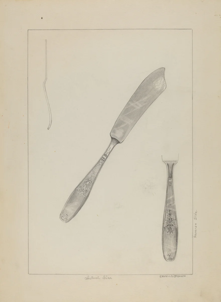 Silver Knife (Rogers Silverware) by Ludmilla Calderon, index of american design, 1936