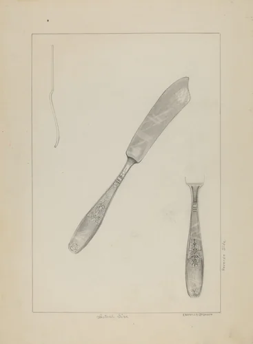 Silver Knife (Rogers Silverware) by Ludmilla Calderon, index of american design, 1936
