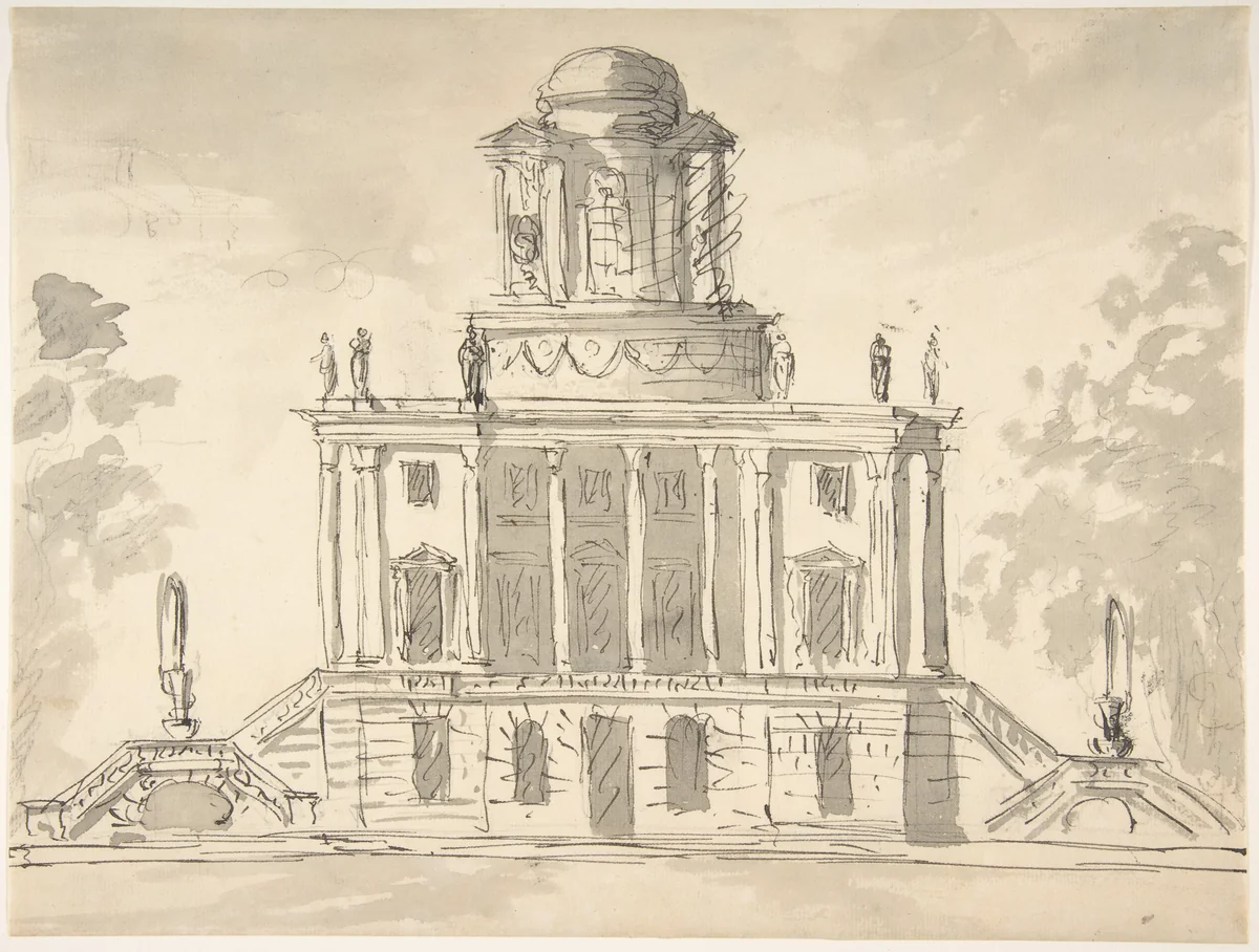 Design for a Mausoleum by Sir William Chambers, drawing, 1740-1800