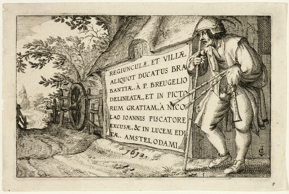 Title Page, after Pictures of Farms, Country Houses and Rustic Villages (Praediorum villarum et rusticarum casularum icones) by Claes Jansz Visscher, print, 1612