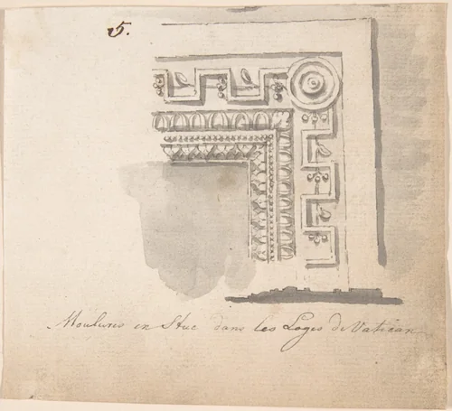 Architectural design in Roman order by anonymous, drawing, 1700-1800