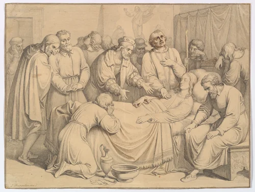 The Death of Raphael by Johannes Riepenhausen, drawing, 1827-1832