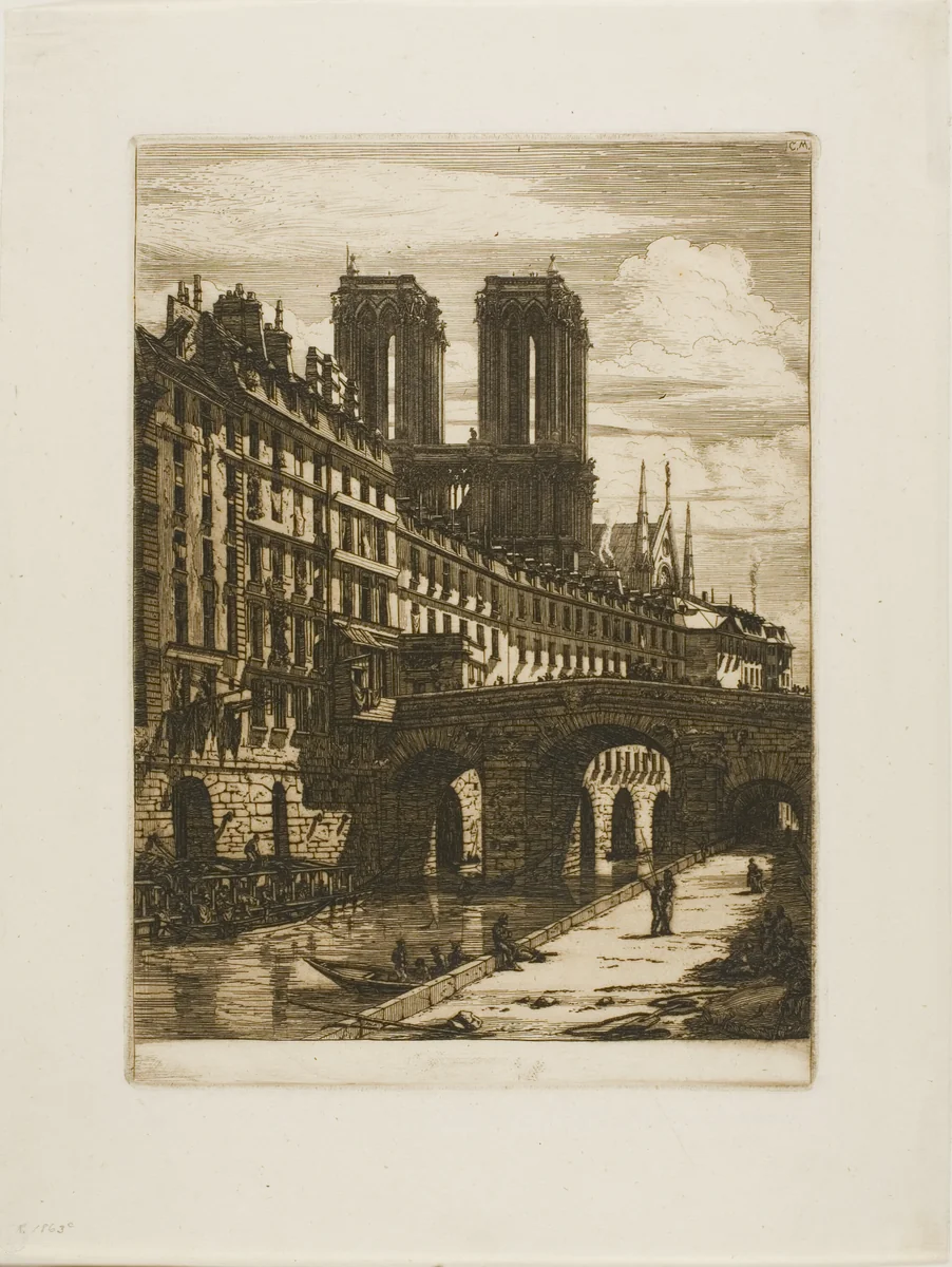 Le Petit Pont, Paris by Charles Meryon, print, 1850